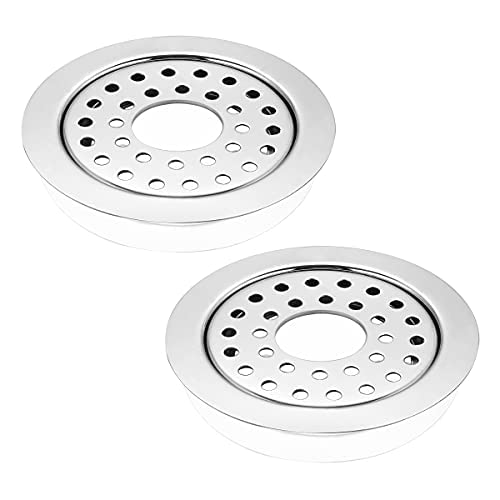 RUHE Ruhe® Flat Cut Floor Drainer/Jali | Premium Grade Stainless Steel Multi Ring Flat Cut Floor Drainer/Jali (with Hole) | (5 X 5 Inches) | (Pack of 2)  - Image 1