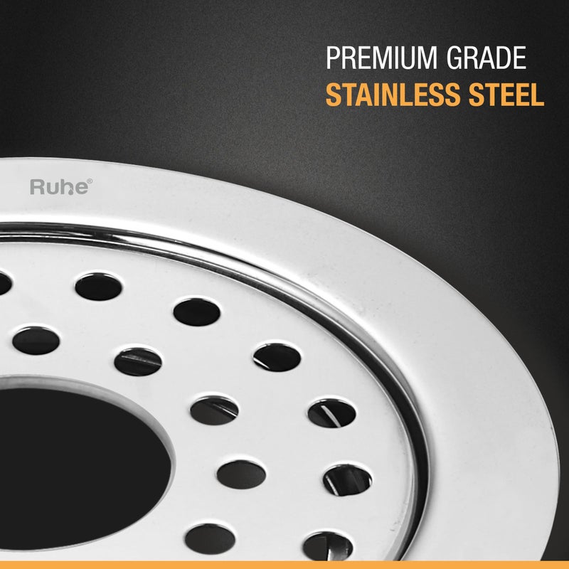 RUHE Ruhe® Flat Cut Floor Drainer/Jali | Premium Grade Stainless Steel Multi Ring Flat Cut Floor Drainer/Jali (with Hole) | (5 X 5 Inches) | (Pack of 2)  - Image 5