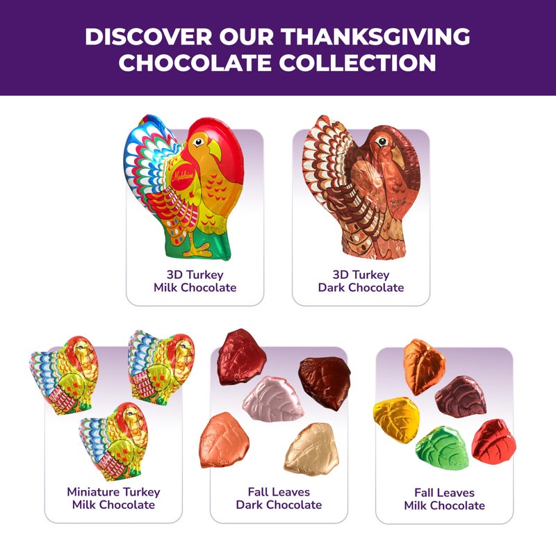 Madelaine Milk Chocolate Turkey Candy Gift Box - 4 Piece Foil-Wrapped Thanksgiving Chocolates - Festive Fall Holiday Treats & Décor - 1 oz Each (4oz Total) - Image 5