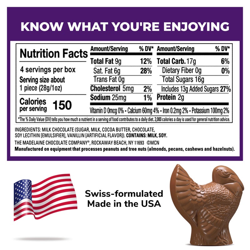 Madelaine Milk Chocolate Turkey Candy Gift Box - 4 Piece Foil-Wrapped Thanksgiving Chocolates - Festive Fall Holiday Treats & Décor - 1 oz Each (4oz Total) - Image 2