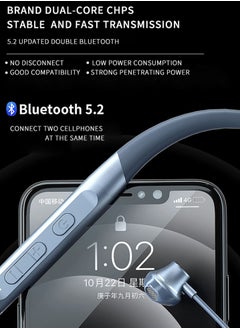 Excefore Neckband Bluetooth Headphones, Wireless Earbuds with Microphone Flashlight Around The Neck Waterproof Sport Headset Noise Cancelling Ear Buds 120H Playtime for Running Cycling  - Image 5