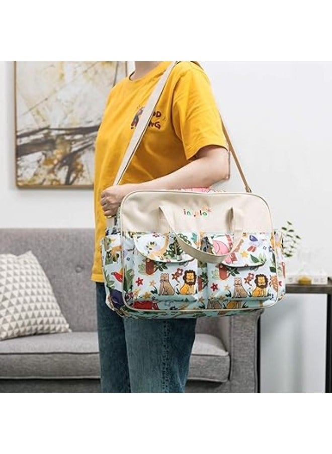 Generic - Quilted Diaper Bag, Messenger Diaper Bag, Mummy Diaper Bag, Baby Backpack, Baby Changing Bag, Satchel Messenger Bag Portable Travel Diaper Bag - Image 1