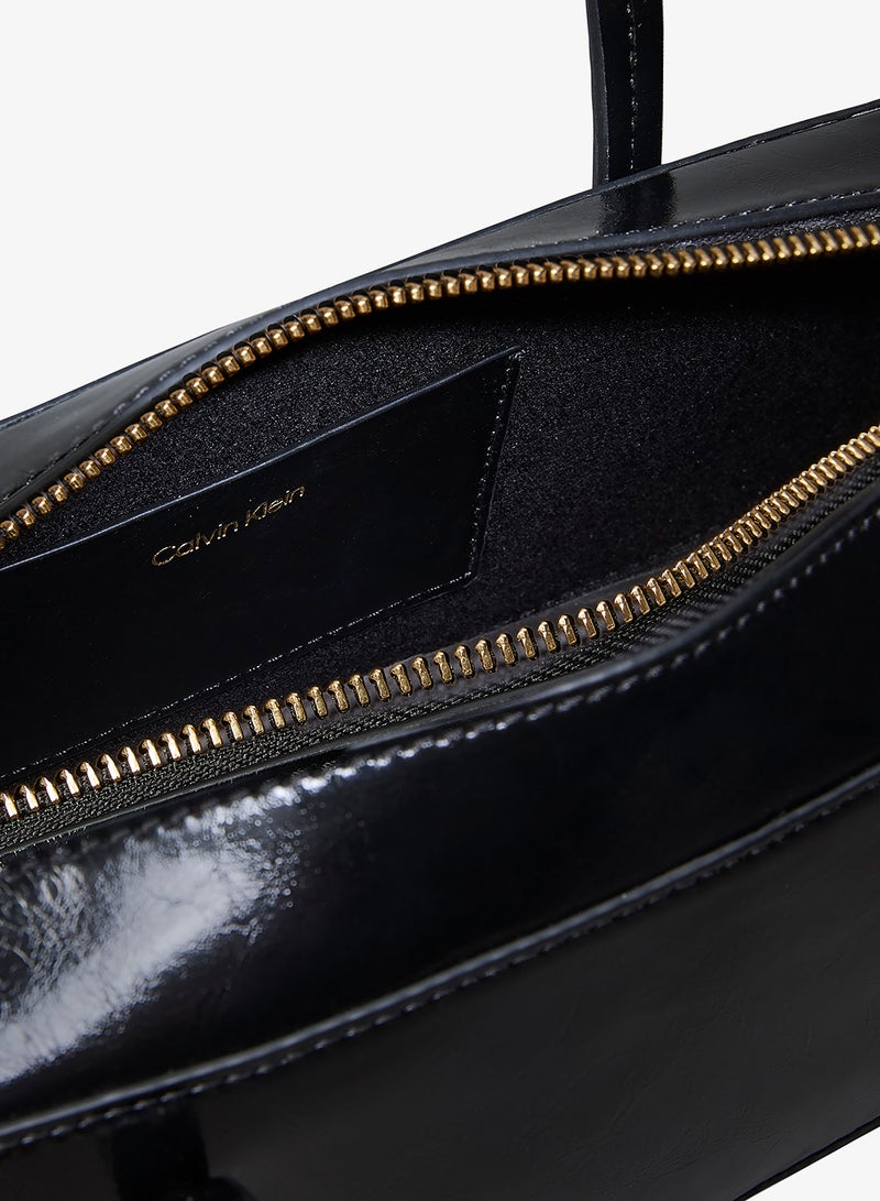 CALVIN KLEIN Foil Logo Glossy Shoulder Bag - Image 4