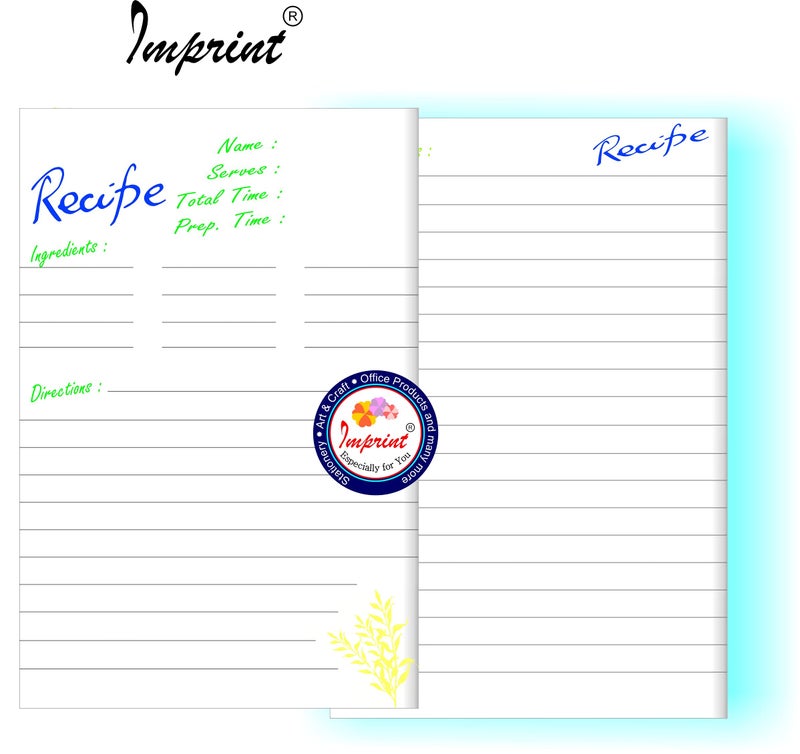 IMPRINT Premium Recipe Cards - 4x6 Double Sided - Set of 50 Card Stock with Lines - Image 2