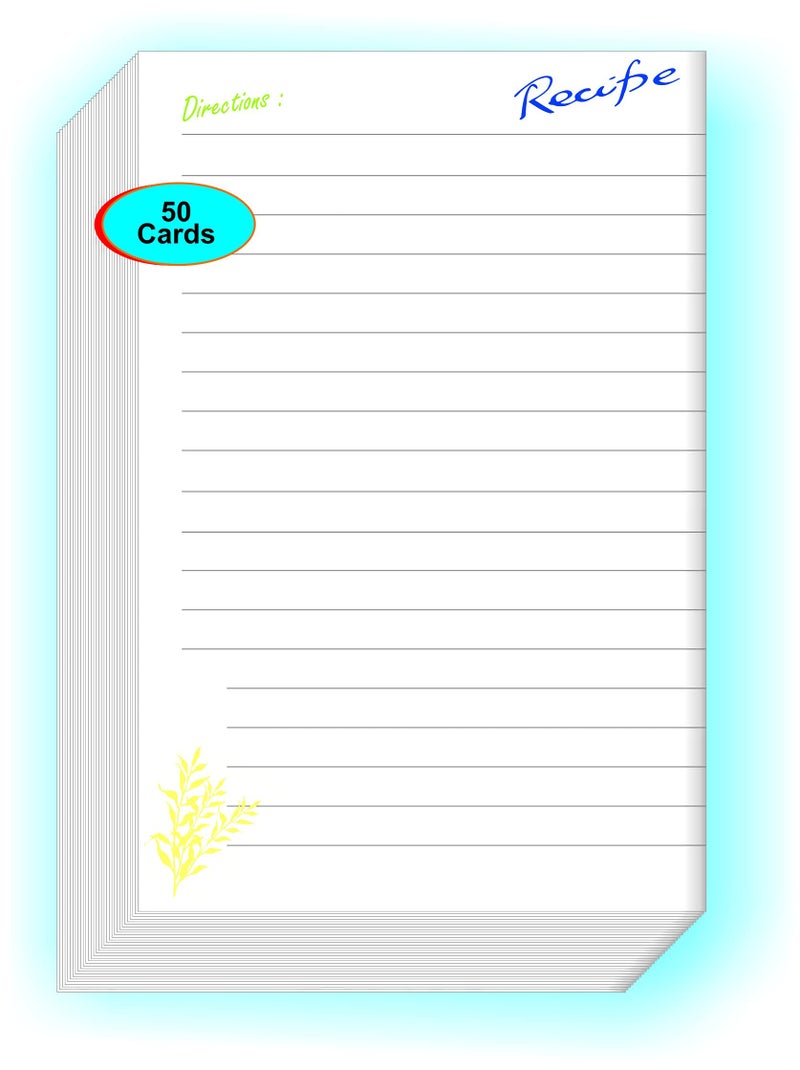 IMPRINT Premium Recipe Cards - 4x6 Double Sided - Set of 50 Card Stock with Lines - Image 5