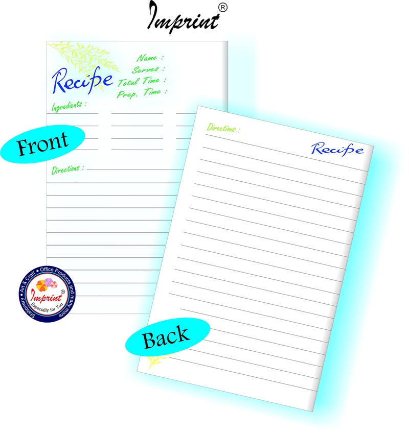 IMPRINT Premium Recipe Cards - 4x6 Double Sided - Set of 50 Card Stock with Lines - Image 3