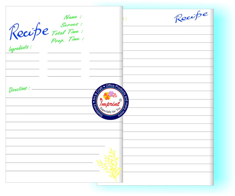 IMPRINT Premium Recipe Cards - 4x6 Double Sided - Set of 50 Card Stock with Lines - Image 1