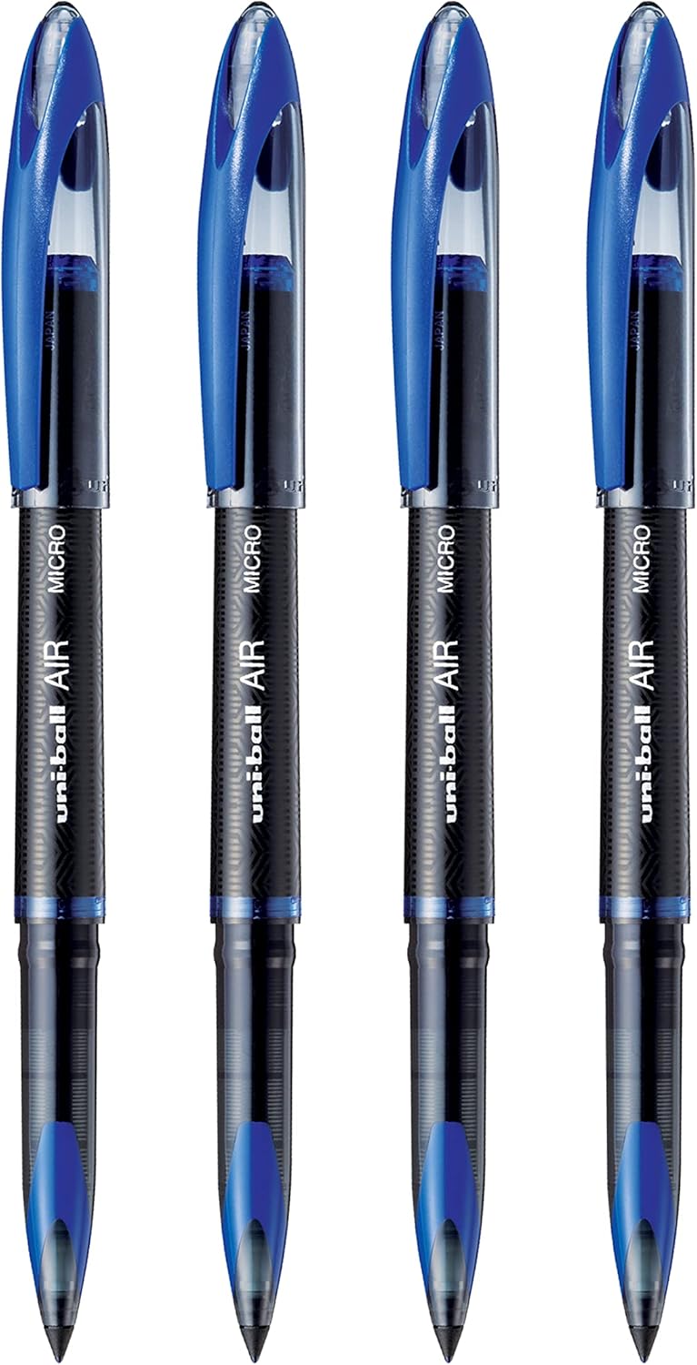 Uniball Uni-ball Air Micro 188M Set of 4 Blue Rollerball Pens - Image 1