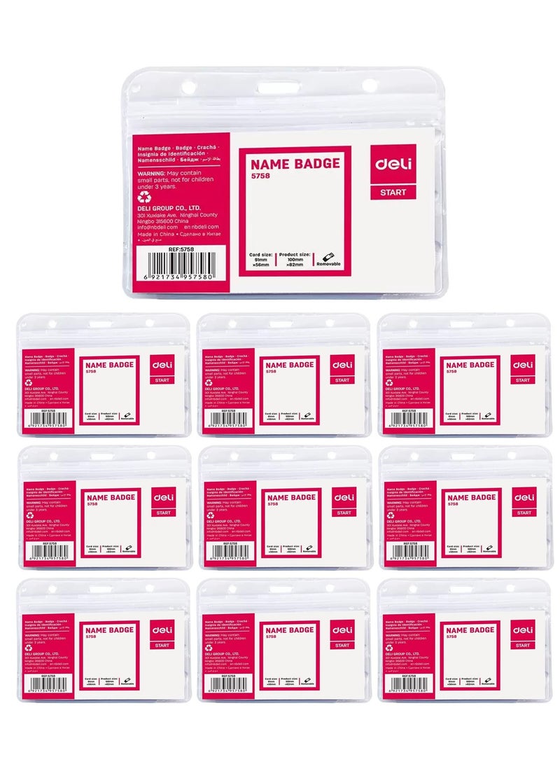 Deli حامل بطاقة هوية شفاف مكون من 10 قطع - Image 1