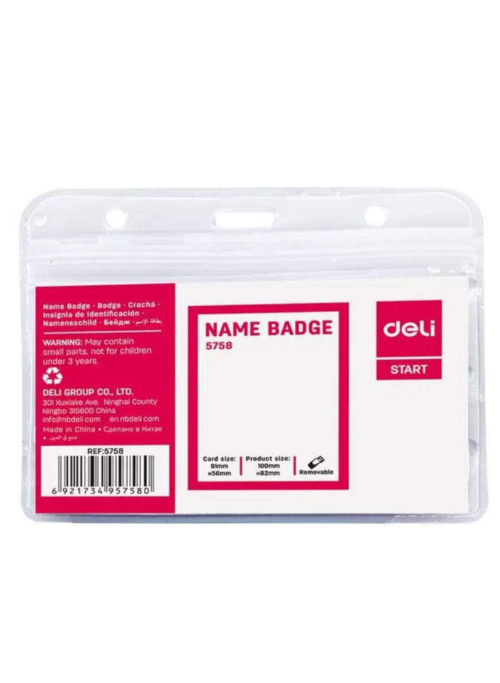 Deli حامل بطاقة هوية شفاف مكون من 10 قطع - Image 2