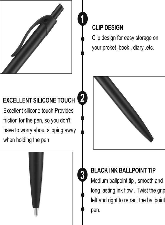 Kifmurase 100PCS Pen Bulk, Black Click Pens, Wholesale Retractable Ballpoint Pens with Comfortable Grip, Medium Point Smooth 1.0MM Black Ink Pen for Journaling School and Office - Image 3