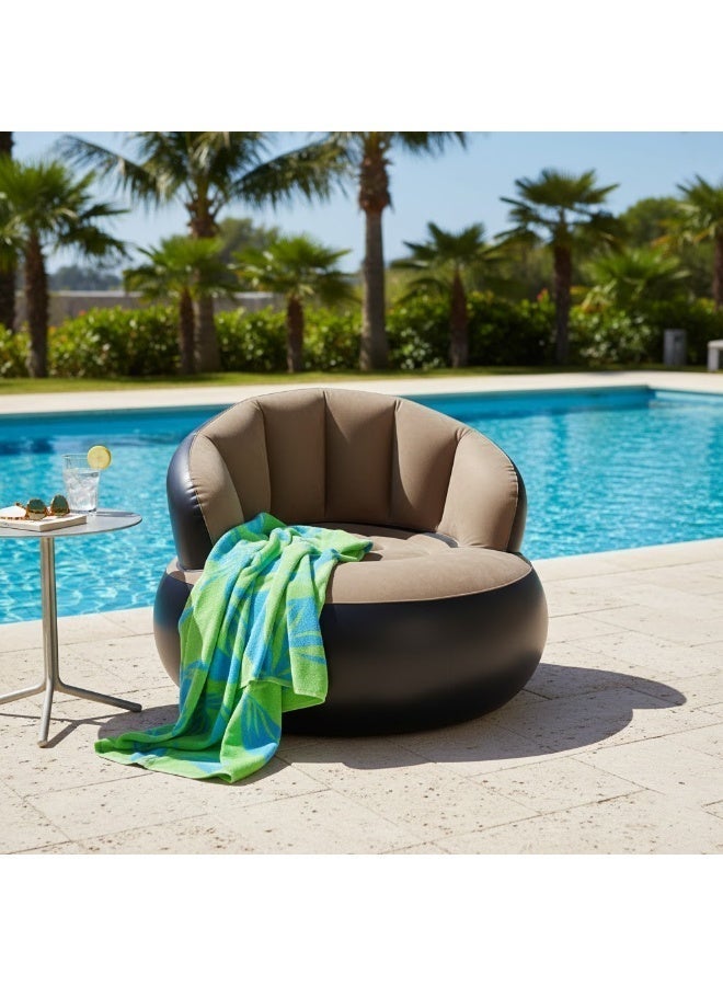 كرسي أريكة قابل للنفخ، مقعد قابل للنفخ لجلسات الألعاب، أريكة داخلية وخارجية للتخييم والحدائق، قماش ناعم وأنيق للبالغين والأطفال، لون بني - Image 3
