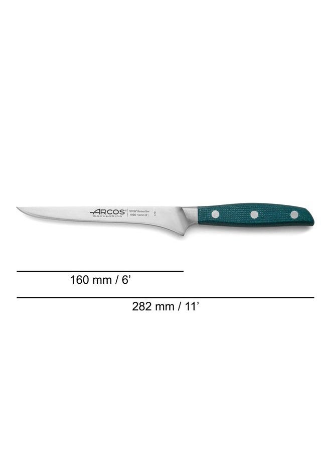 Arcos Forged Boning Knife in Nitrum Stainless Steel, Professional 6 Inch Butcher Knife for Removing Meat from Bones, Ergonomic Blue Handle, Brooklyn Series - Image 2