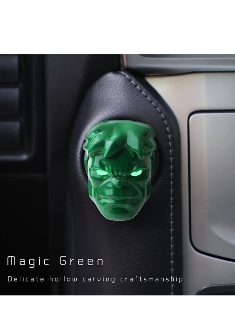 SOLARAE Hulk The Avenger Marvel Push to Start Button Cover Car One-Button Start Button Protective Cover Interior Modification Ignition Device Switch Metal Decorative Stickers (Green) - Image 5