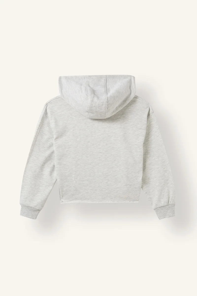 Defacto Relax Fit Slogan Hooded Sweatshirt