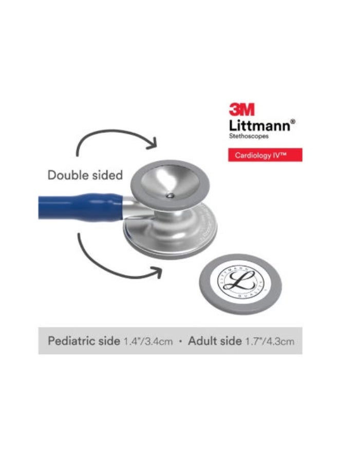 ثري أم ليتمان 3M Littmann Stethoscope ، علم القلب IV 27 بوصة أنبوب أسود صدر أسود 6163 - Image 4