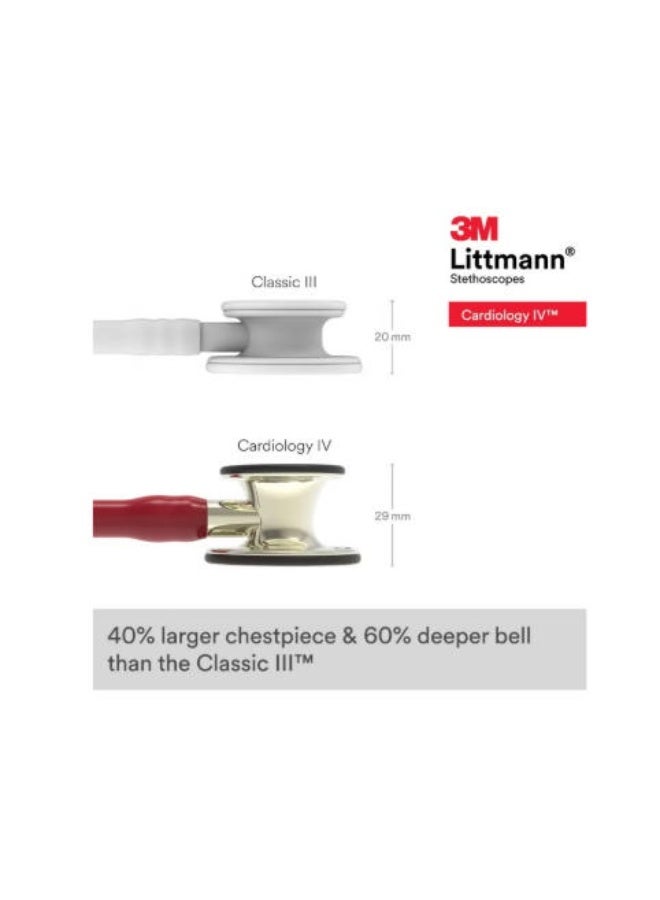 ثري أم ليتمان 3M Littmann Stethoscope ، علم القلب IV 27 بوصة أنبوب أسود صدر أسود 6163 - Image 5