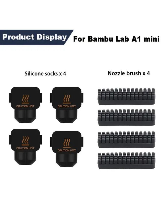 8 قطع طابعة ثلاثية الأبعاد مجموعة تنظيف وحماية الطرف الساخن لـ Bambu Lab A1 Mini - Image 1