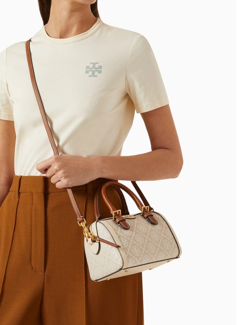 Burch TORY BURCH T Monogram Jacquard Barrel Bag Big TB bag - Image 5