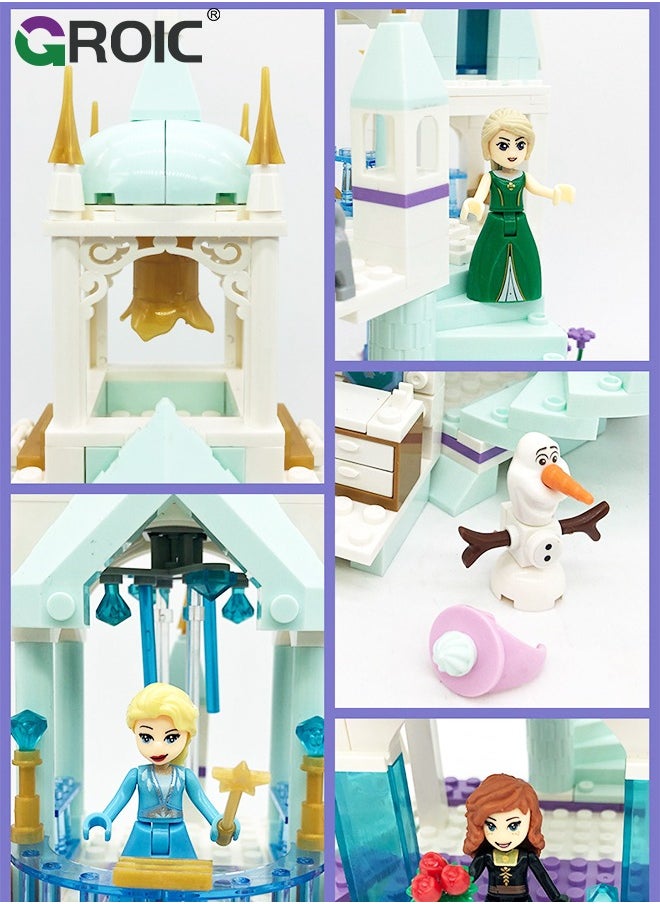 GROIC Princess Castle Block Set, Elsa Castle Model, 568 Pieces of Girls Palace House Castle Block Toys, Puzzle Building Set, STEM Building Toys, DIY Miniature Block Toys  - Image 3