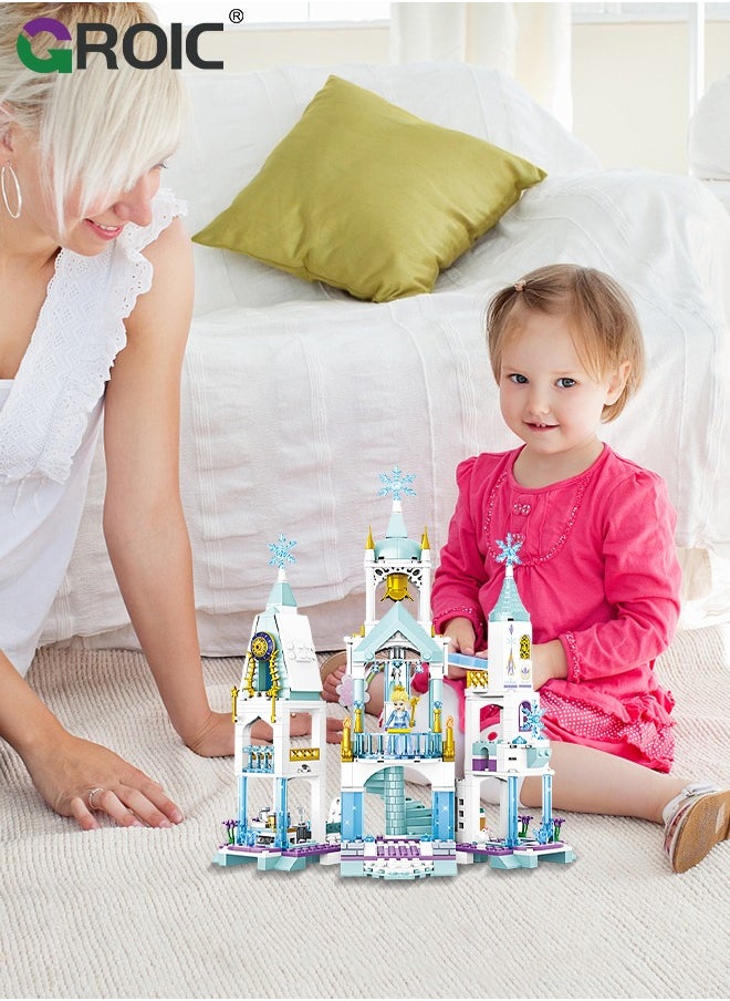 GROIC Princess Castle Block Set, Elsa Castle Model, 568 Pieces of Girls Palace House Castle Block Toys, Puzzle Building Set, STEM Building Toys, DIY Miniature Block Toys  - Image 5