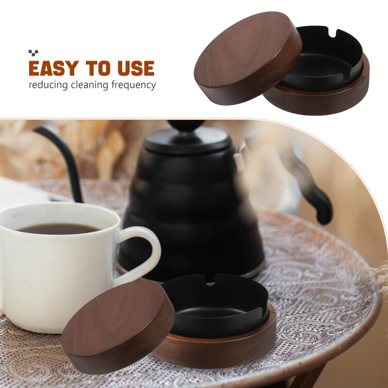 Stainless Steel Round Ashtray Cigarette Butt Holder Indoor Office Home Desk Reusable Smoke Ash Container - Image 4