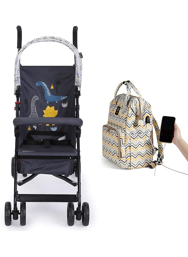 إيروريكس عربة أطفال وحقيبة حفاضات صفراء موجة صفراء عبوة من قطعة واحدة - Image 2