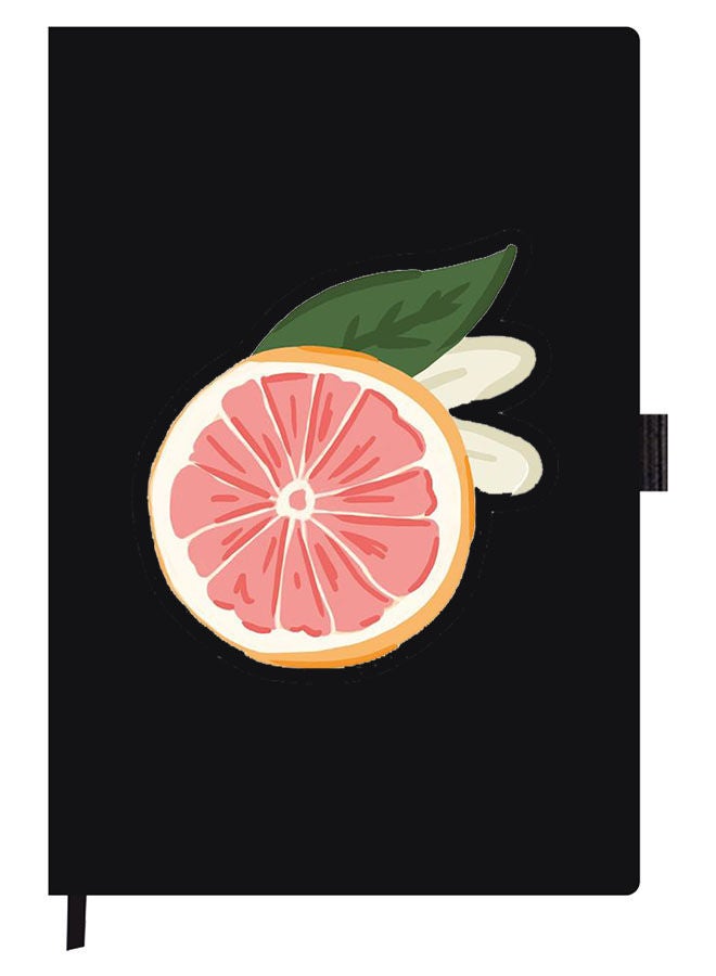 Theodor Designer A5 Thick Black Hardcover Notebook Grapefruit - Image 1