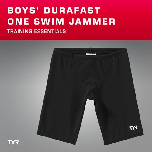 TYR BOYS' DURAFAST ONE JAMMER SWIMSUIT, 22, Black - Image 2