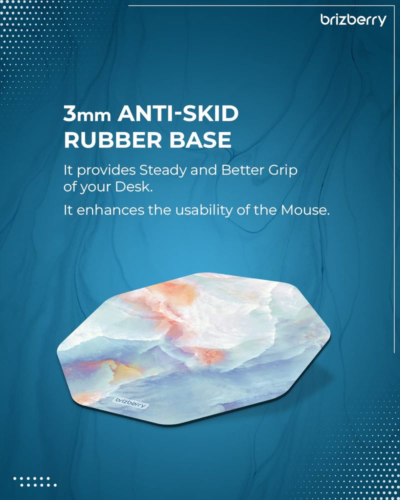ARTBRIZ® Brizberry Art-Pro Mouse Pad, Optimised for Speed and Precision, Premium Anti Skid Rubber Base, for Office Desktop Laptop PC Mac, 240mm x 240mm x 3mm (203O - Pack of 1) - Image 3