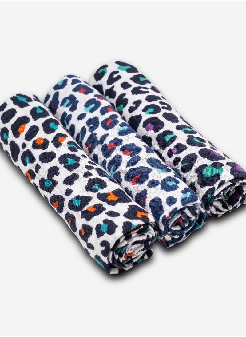Etta Loves - 3-Pack Animal Print Muslins 5+ - Image 1