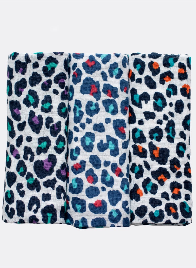Etta Loves - 3-Pack Animal Print Muslins 5+ - Image 1