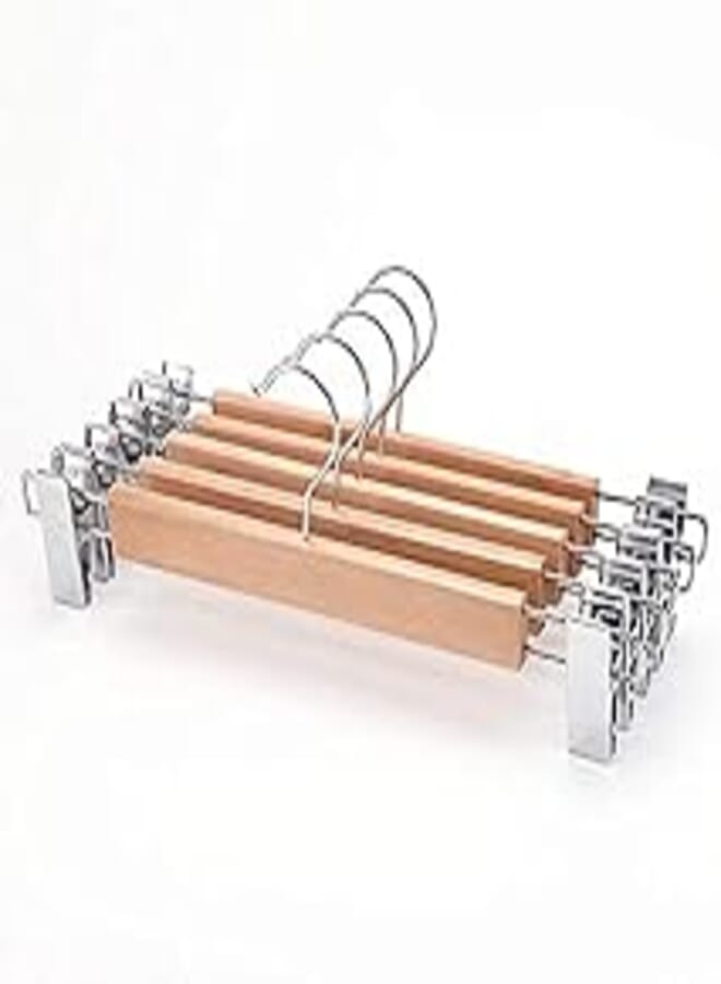 OR 4pcs High-grade Synthetic Wooden Pants Rack Large Configuration Wood Pants Pants Slip Hanger 