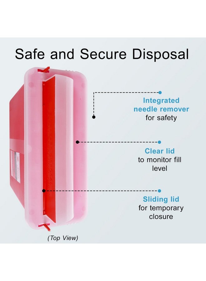 biobox Sharps Container Large - Sharps Containers for Home Use and Labs - Portable Needle Disposal and Travel Size Biohazard Bin - 5 Quart (Pack of 1) - Image 2
