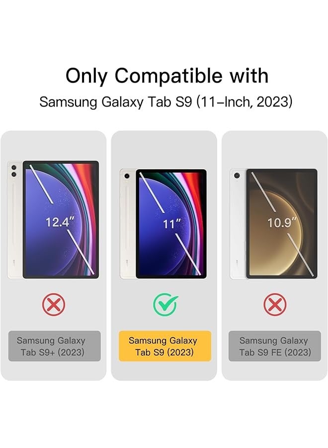 JETech Case for Samsung Galaxy Tab S9 11-Inch with S Pen Holder, Clear Transparent PC Back, Shockproof Tri-Fold Stand Tablet Cover, Auto Wake/Sleep (Beige) - Image 2