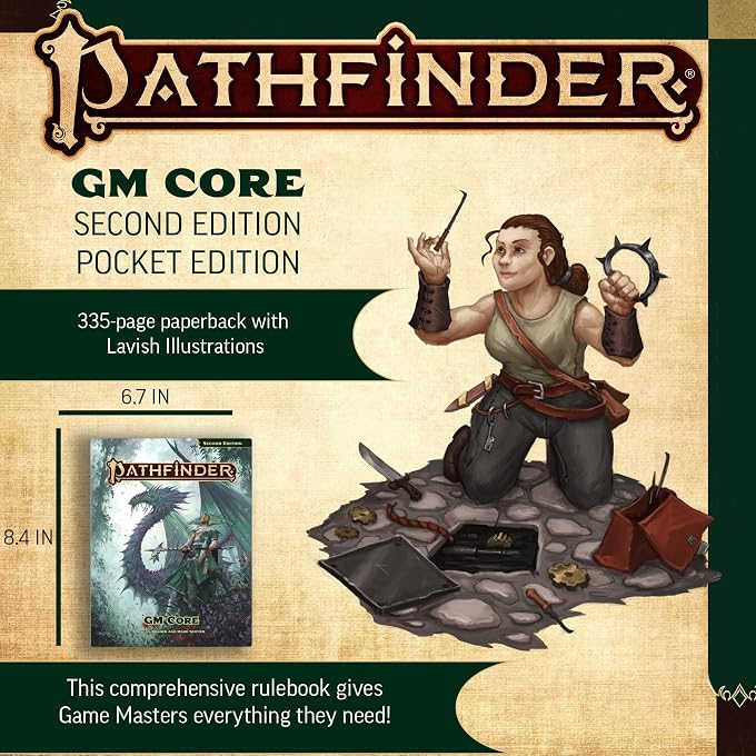 Paizo Pathfinder GM Core Pocket Edition - Tabletop RPG Rulebook | 6.7" x 8.4" Softcover | Second Edition Remaster | Ages 16+ | 336 Pages - Image 2