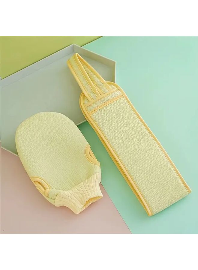 Light Green Bathing Set Includes 3 Pcs Scrubbing Cloth Back Washing Kit - Image 5