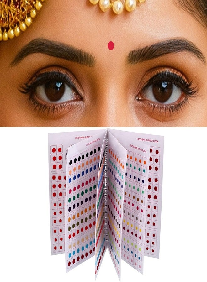 VAMA Fashions Multicolour Plain Round Velvet Bindis Self Adhesive Kumkum Sticker Bindiya Bride Forehead Bindi Spiral Book for Women & Girls (Small Bindis) - Image 2