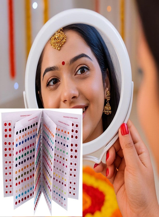 VAMA Fashions Multicolour Plain Round Velvet Bindis Self Adhesive Kumkum Sticker Bindiya Bride Forehead Bindi Spiral Book for Women & Girls (Small Bindis) - Image 4