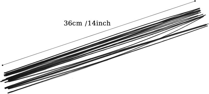 Cinvo 22 Gauge Stem Wire 100 Counts Floral Paper Wrapped 14 Inch Wire for Flower Arrangements DIY Bouquet Handcrafts (Black) - Image 3