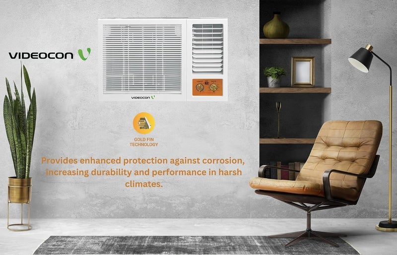 Videocon 1.5 Ton Window Air Conditioner, 18000 BTU, Gold Fin Technology, Turbo cooling, High Efficiency, Low Noise, R410A Gas - VG18KWT3 - Image 3