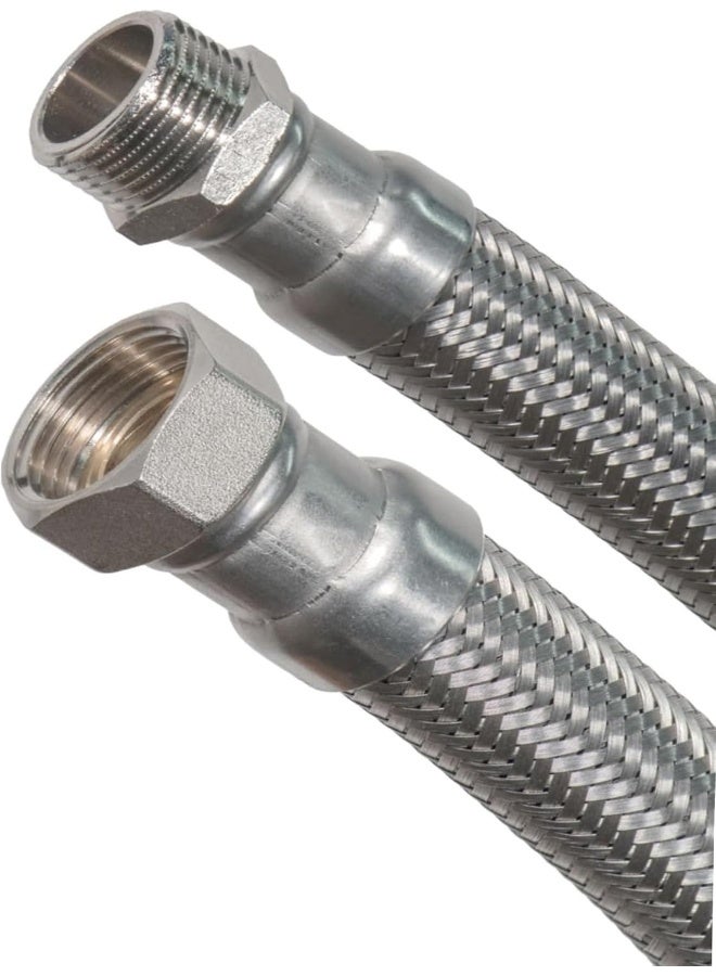melfi 1 Inch Male And Female Corrugated Electrical Proof Pipe Braided Stainless Steel Flexible Conduit Metal Hose (30 Cm Female 1 Inch X Male 1 Inch)  - Image 1