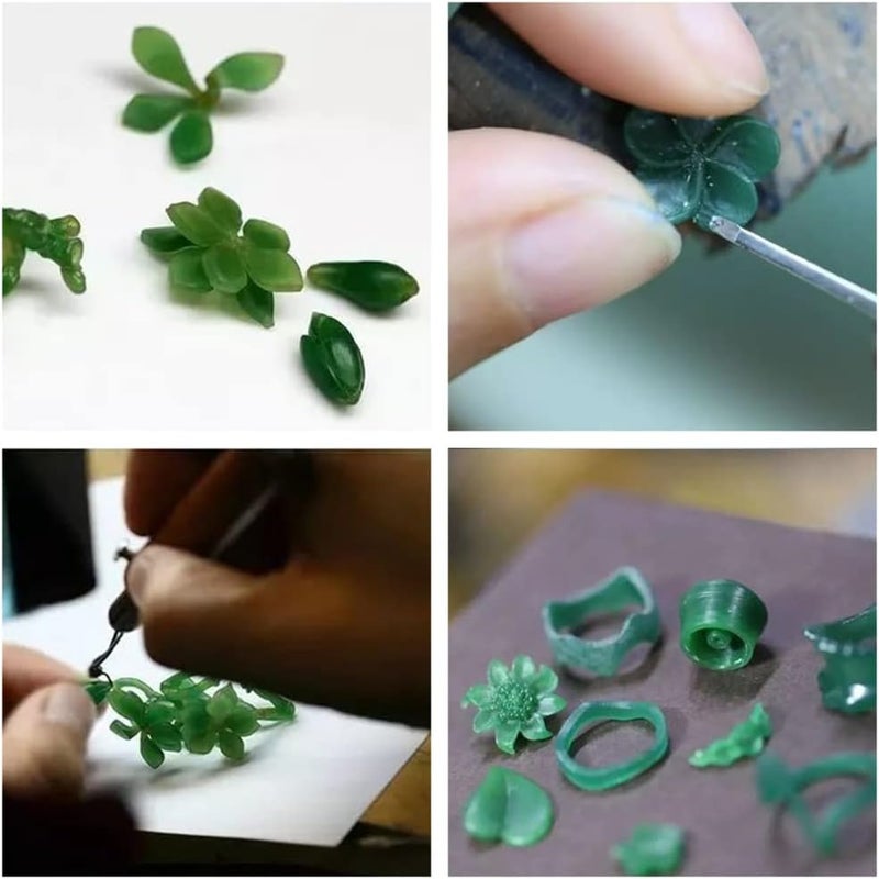 PHYHOO Carving Wax Ring Tube Green Carving Wax Center Hole Tube Round Jewelry Ring Casting Mold Kit - Image 3