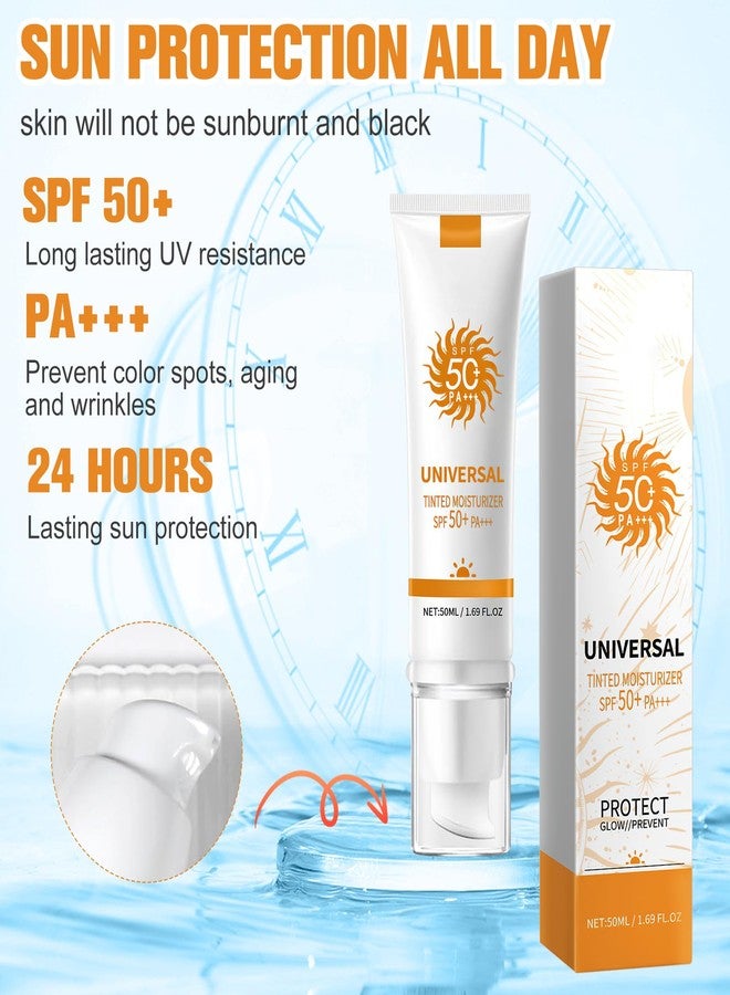 Rednow Tinted Sunscreen for Face SPF 50,Universal Protector Solar Con Color,Face Sunscreen Moisturizer,Hydrating Sun Essence Face Sunscreen Hydrating,No Sticky | Travel Size Sunscreen(2PCS) - Image 2