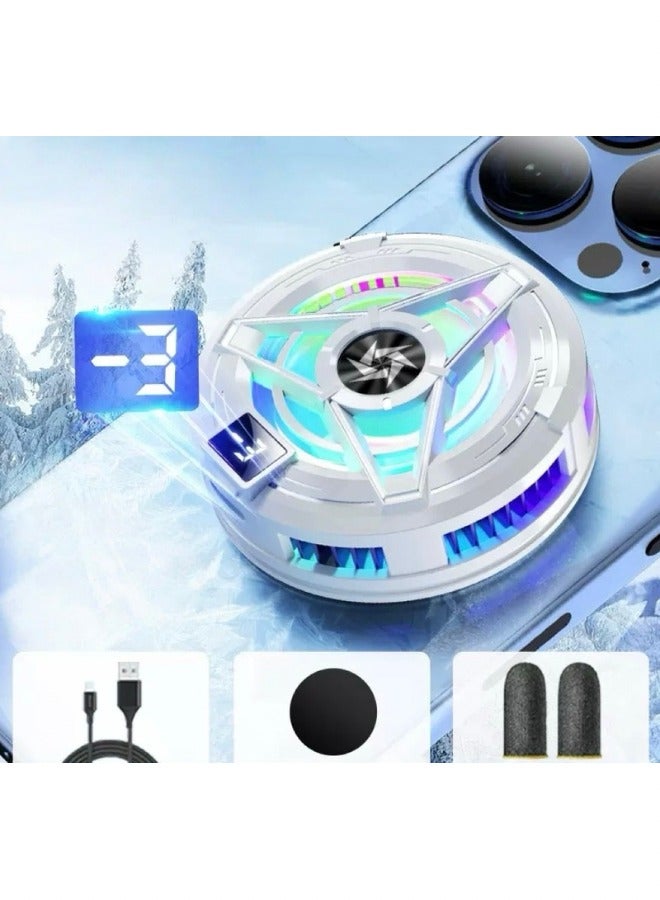 أوكيوز مبرد هاتف مغناطيسي مع شحن مغناطيسي، مروحة تبريد هاتف محمولة، مروحة هاتف شاملة، مبرد موبايل مع ضوء RGB، مبرد هاتف صغير - Image 1