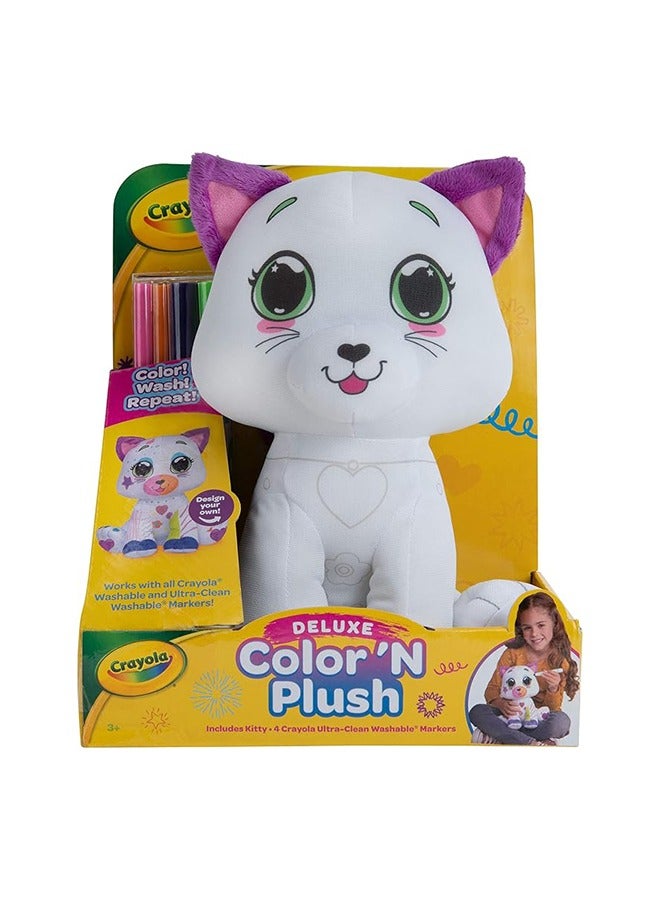 Crayola لوني بلش، لعبة قماشية قابلة للتلوين مع 3Markers، تصميم قطة، نشاط إبداعي وهدايا للأطفال، 3 سنوات، 4026321 - Image 1