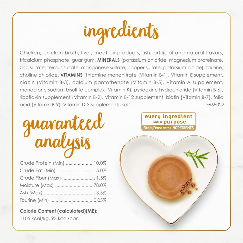 Fancy Feast Purina Fancy Feast Tender Chicken and Liver Feast Classic Grain Free Wet Cat Food Pate - (Pack of 24) 3 oz. Cans - Image 5