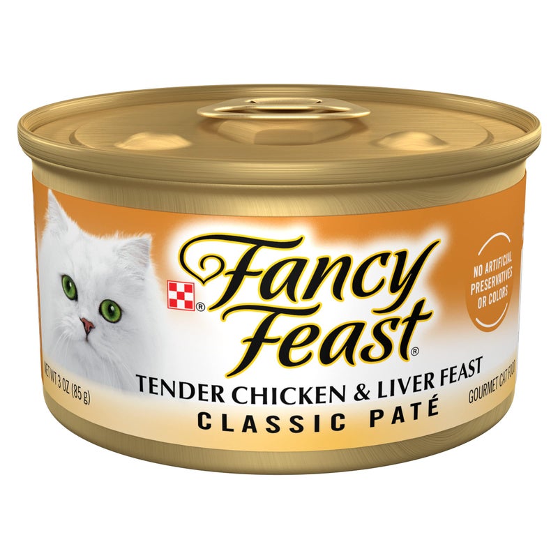Fancy Feast Purina Fancy Feast Tender Chicken and Liver Feast Classic Grain Free Wet Cat Food Pate - (Pack of 24) 3 oz. Cans - Image 1