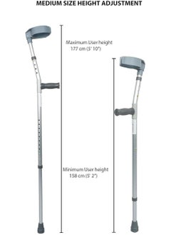 numed Adjustable Crutches for Adults, Comfort Handle, Lightweight Mobility Aid, Handle with  - Image 2
