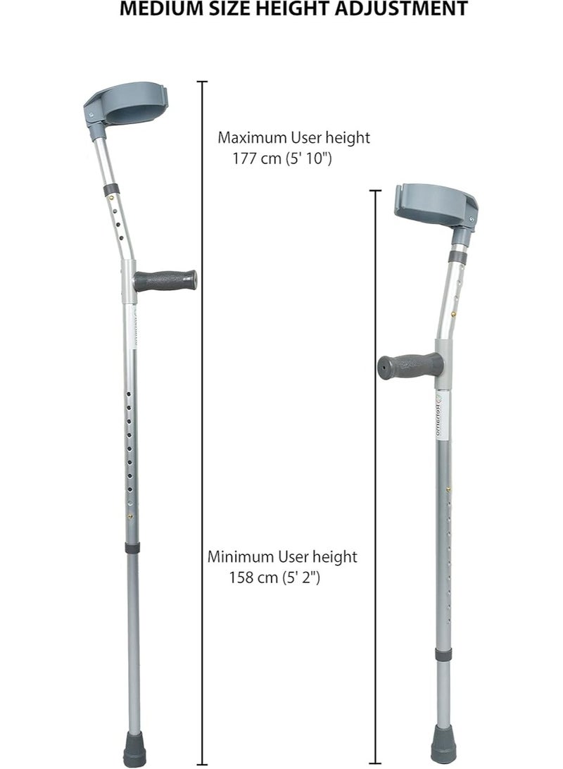 مرقمة عكازات قابلة للتعديل للبالغين، مقبض مريح، مساعدة خفيفة الوزن على الحركة، مقبض مع - Image 2